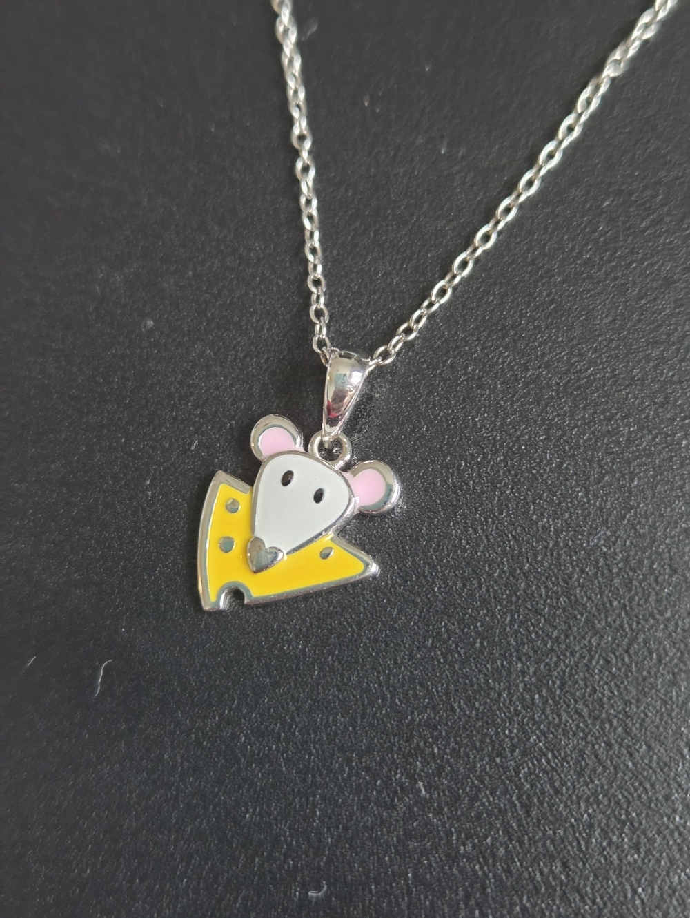 Silver Mouse Pendant Necklace